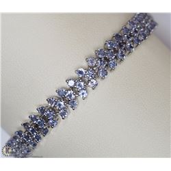 STERLING SILVER TANZANITE TENNIS BRACELET
