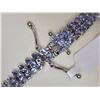 Image 2 : STERLING SILVER TANZANITE TENNIS BRACELET