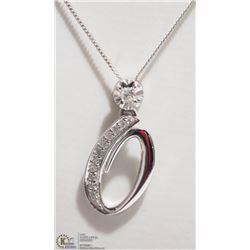 10KT WHITE GOLD DIAMOND ''0'' PENDANT
