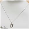 Image 2 : 10KT WHITE GOLD DIAMOND ''0'' PENDANT