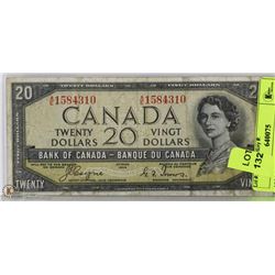 1954 CANADIAN $20.00 BILL