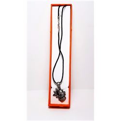 PEWTER PIRATE SKULL PENDANT ON CORD