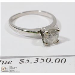 14KT WHITE GOLD SOLITAIRE FOUR CLAW DIAMOND RING