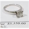Image 1 : 14KT WHITE GOLD SOLITAIRE FOUR CLAW DIAMOND RING