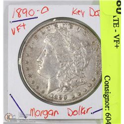 1890 MORGAN DOLLAR 9090 SILVER KEY DATE
