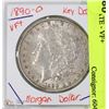 Image 1 : 1890 MORGAN DOLLAR 9090 SILVER KEY DATE