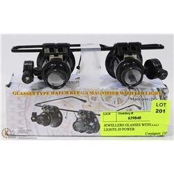 JEWELLERS GLASSES WITH LED LIGHTS 20 POWER