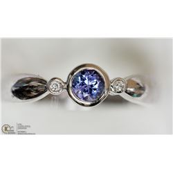 10KT WHITE GOLD TANZANITE & DIAMOND RING