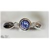 Image 1 : 10KT WHITE GOLD TANZANITE & DIAMOND RING