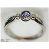 Image 2 : 10KT WHITE GOLD TANZANITE & DIAMOND RING