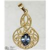 Image 1 : 14KT YELLOW GOLD SAPPHIRE PENDANT