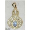 Image 2 : 14KT YELLOW GOLD SAPPHIRE PENDANT