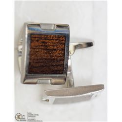 STAINLESS STEEL /WOOD CUFF LINKS