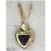 Image 2 : 10KT YELLOW GOLD HEART SHAPED PENDANT