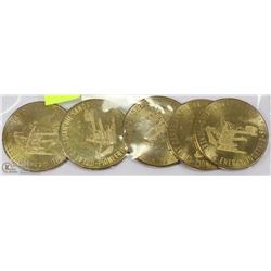 FIVE  1075 GREAT CANADIAN OILSAND COINS