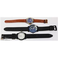 LOT OF 3 REPLICA  WATCHES INCL. BREITLING, NAUTICA