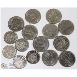 LOT OF CANADIAN DOLLAR COINS AND CANADIAN 50 CENT