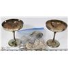 Image 1 : 2 BRASS PLATED GOBLETS AND GEMSTONE ROCKS, FOSSILS