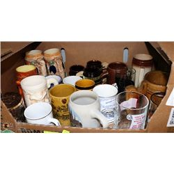 BOX OF 22 ASST MUGS & STEINS
