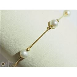 10KT YELLOW GOLD FRESHWATER PEARL BRACELET