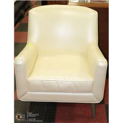 OFF WHITE LEATHERETTE ARM CHAIR