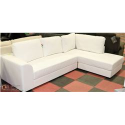 NEW WHITE LEATHERETTE SECTIONAL
