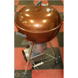 WEBER CHARCOAL BBQ WITH SMOKER ATTACHMENT