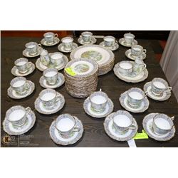 50+PC ROYAL ALBERT SILVER BIRCH DINNER & TEA DISH