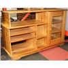 Image 1 : OAK TV STAND/CABINET WITH DOOR AND SHELVES