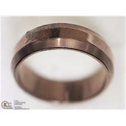 BROWN STAINLESS STEEL MEN'S RING