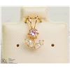 Image 2 : 14KT YELLOW GOLD CUBIC ZIRCONIA PENDANT