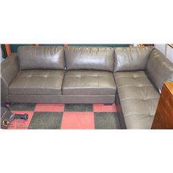 NEW GREY LEATHERETTE L SHAPE SECTIONAL
