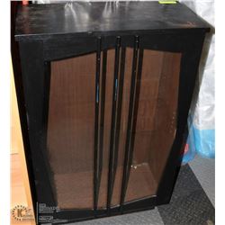 WOOD AND GLASS CABINET 12"X26"X40"H