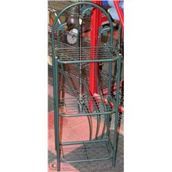HUNTER GREEN METAL SHELF UNIT WITH 3 SHELVES