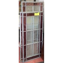 LOT OF 3 STAINED LEADED GLASS 22" & 26" X 11"