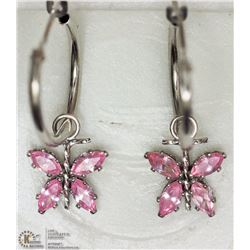 14KT YELLOW GOLD CZ BUTTERFLY EARRINGS