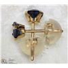 Image 2 : 14KT YELLOW GOLD SAPPHIRE  EARRING