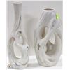 Image 1 : SET OF 2 CERAMIC TREE TRUNK DESIGN VASES -