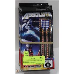 4 PACKS OF NEW ABSOLUTE WIN MAX DARTS 18 GRAM