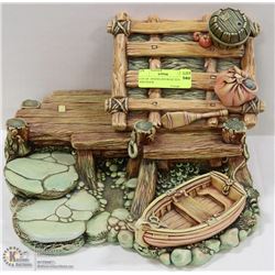 LOT OF  PENDELFIN BOAT STAND AND DOCK