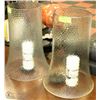 Image 1 : LOT OF 2 LARGE HURRICANE GLASS WITH CANDLE 17"