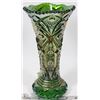 Image 1 : IMPERIAL CARNIVAL GLASS HOBSTAR NUCUT VASE GREEN