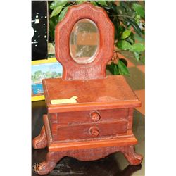 ANTIQUE JEWELLERY CABINET WITH TWO DRAWERS