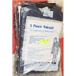 LOT OF 5 XL 3PC RAINSUITS