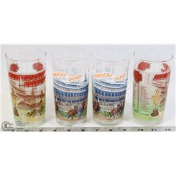 4 OLD 1978-79 KENTUCKY DERBY COLLECTORS GLASSES