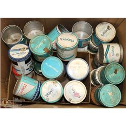 LARGE BOX OF COLLECTOR TOBACCO TINS