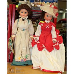 PAIR OF VINTAGE 33"H DOLLS