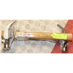 LOT OF THREE 16OZ STEEL CLAW HAMMERS W/ WOOD