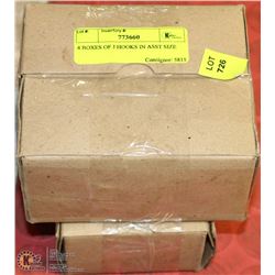 4 BOXES OF J HOOKS IN ASST SIZES