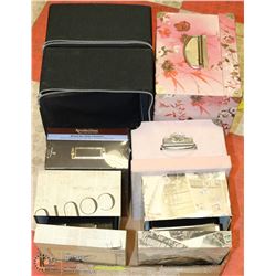 LARGE FLAT OF 10 ASSORTED STORAGE BOXES